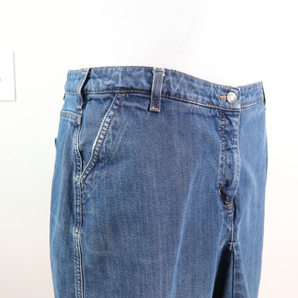 Boden Size 14 Pleated Front Jean Skirt Medium Wash Blue Denim - Picture 5 of 8